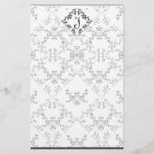 Reizender Schwarzweiss-Damast-persönliches Briefpapier (Vorderseite)