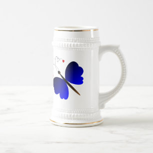 Reizender Sommerschmetterlingsentwurf Bierglas