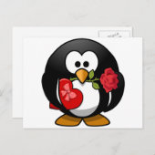 Reizender Valentinsgruß-Pinguin Feiertagspostkarte (Vorne/Hinten)