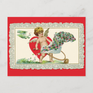 Reizender Vintage-Cherub-Valentinstag Feiertagspostkarte