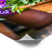 Reizender violetter Blumentopf Poster (Ecke)