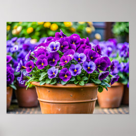 Reizender violetter Blumentopf Poster