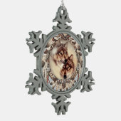 reizender Weihnachtsbaum oder ein dekorative Wolf Schneeflocken Zinn-Ornament (Links)