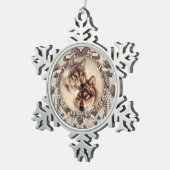reizender Weihnachtsbaum oder ein dekorative Wolf Schneeflocken Zinn-Ornament (Rechts)