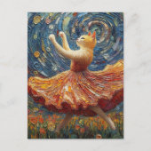 Reizendes Ballerina-Ginger-Kätzchen Postkarte (Vorderseite)