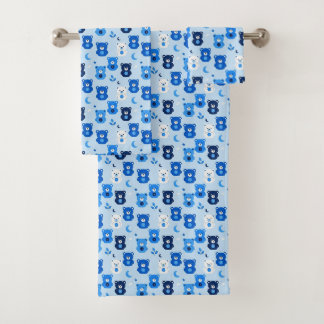 Reizendes blaues Teddybär-Kindertuch-Set Badhandtuch Set
