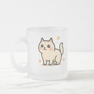 Reizendes Cartoon-Kitty-Geschenk für Katzenliebhab Mattglastasse