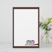 Reizendes Eulen-Briefpapier Briefpapier (Stehend Vorderseite)