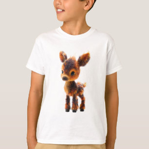 Reizendes Fluffiges Gepunktetes Wald Reh Kinder T-Shirt