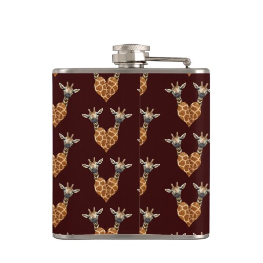 Reizendes Giraffen-Herz Flachmann (Rückseite)