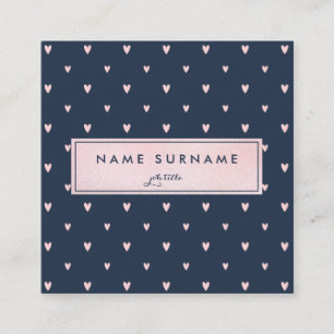 Reizendes Herz-Muster PinkGold quadratische Visitenkarte