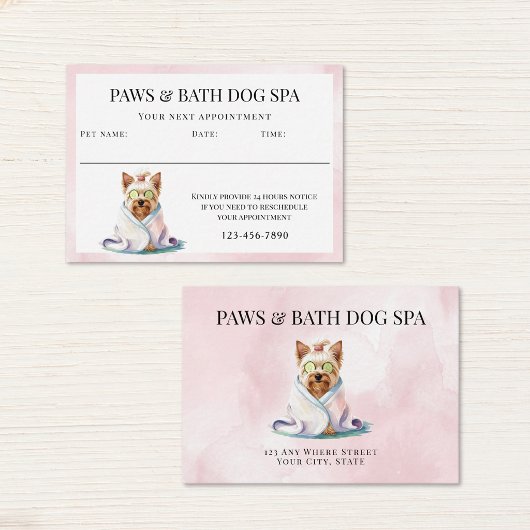 Reizendes Hunde-Spa-Wasserfarbe Terminkarte