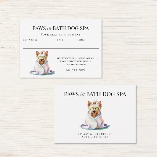 Reizendes Hunde-Spa-Wasserfarbe Terminkarte