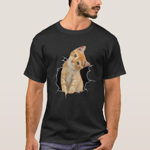 Reizendes Kätzchen Rissige Wand Tee 3D Für Alle, D