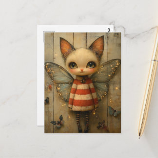 Reizendes Katzenfeenwesen Postkarte
