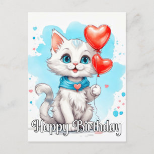 Reizendes kleines Kätzchen   Alles Gute zum Geburt Postkarte