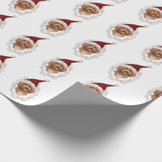 Reizendes Labradoodle Hundemalerei-Weihnachten Geschenkpapier (Ecke)
