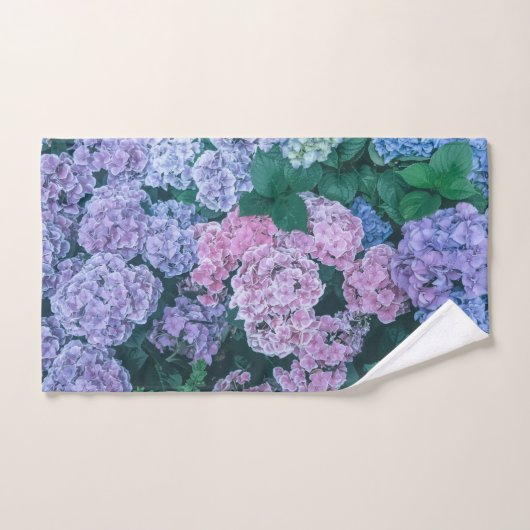 Reizendes lila und rosa Blumen| Tuch-Set Badhandtuch Set (Handtuch)