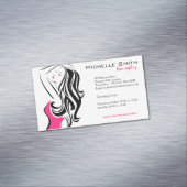 Reizendes Mädchen mit dem gewelltes Haar Magnetische Visitenkarte (Beispiel)