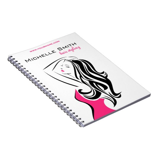 Reizendes Mädchen mit dem gewelltes Haar Notizblock (Rechte Seite)