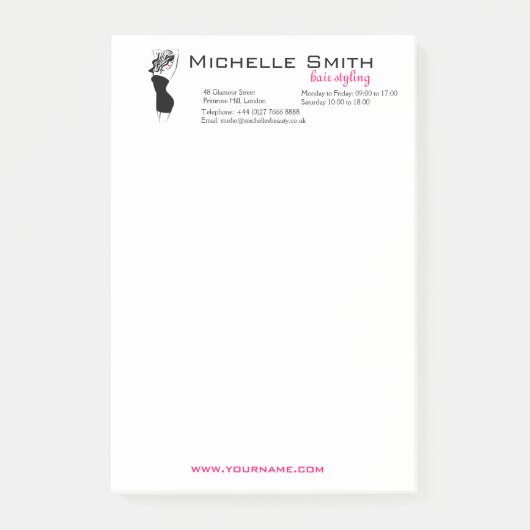 Reizendes Mädchen mit dem gewelltes Haar Post-it Klebezettel (Vorderseite)