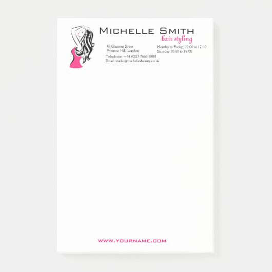 Reizendes Mädchen mit dem gewelltes Haar Post-it Klebezettel (Vorderseite)