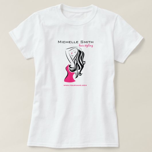 Reizendes Mädchen mit dem gewelltes Haar T-Shirt (Design vorne)