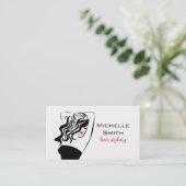 Reizendes Mädchen mit dem gewelltes Haar Visitenkarte (Stehend Vorderseite)