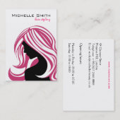 Reizendes Mädchen mit dem rosa Haar Visitenkarte (Vorne/Hinten)