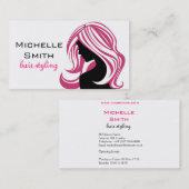 Reizendes Mädchen mit dem rosa Haar Visitenkarte (Vorne/Hinten)