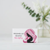 Reizendes Mädchen mit dem rosa Haar Visitenkarte (Stehend Vorderseite)