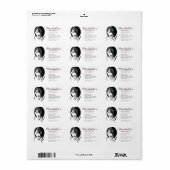 Reizendes Mädchen mit gewelltes Haar Make-upikone Adressaufkleber (Vorne)