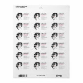 Reizendes Mädchen mit gewelltes Haar Make-upikone Adressaufkleber (Vorne)