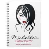 Reizendes Mädchen mit gewelltes Haar Make-upikone Notizblock (Vorderseite)