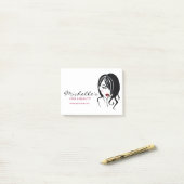 Reizendes Mädchen mit gewelltes Haar Make-upikone Post-it Klebezettel (Auf Schreibtisch)