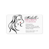 Reizendes Mädchen mit gewelltes Haar und Adressaufkleber (Vorne)