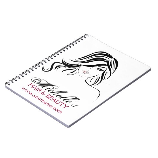 Reizendes Mädchen mit gewelltes Haar und Notizblock (Linke Seite)