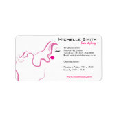 Reizendes Mädchenikonenrosahaar Adressaufkleber (Vorne)