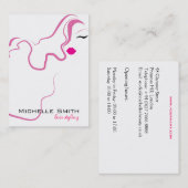 Reizendes Mädchenikonenrosahaar Visitenkarte (Vorne/Hinten)