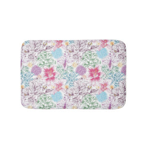 Reizendes Muster mit bunten Blumen Badematte
