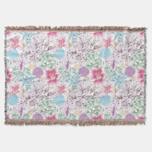 Reizendes Muster mit bunten Blumen Decke