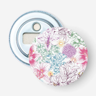 Reizendes Muster mit bunten Blumen Flaschenöffner