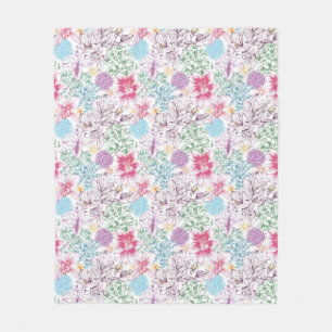 Reizendes Muster mit bunten Blumen Fleecedecke