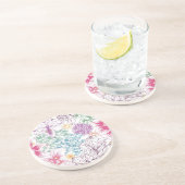 Reizendes Muster mit bunten Blumen Getränkeuntersetzer (Seite)