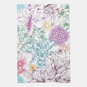 Reizendes Muster mit bunten Blumen Handtuch