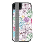 Reizendes Muster mit bunten Blumen Incipio iPhone Geldbeutel-Hülle (Folio Rückseite)