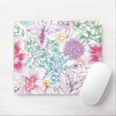 Reizendes Muster mit bunten Blumen Mousepad (Mit Mouse)