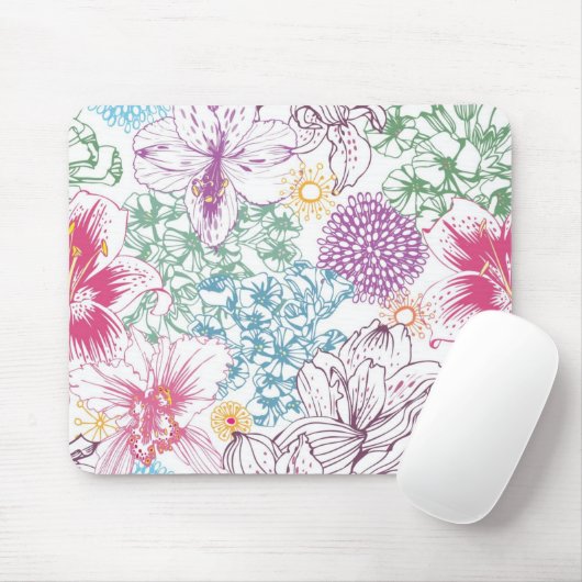 Reizendes Muster mit bunten Blumen Mousepad (Mit Mouse)
