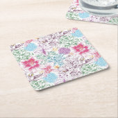 Reizendes Muster mit bunten Blumen Rechteckiger Pappuntersetzer (angewinkelt)