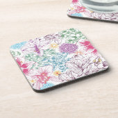 Reizendes Muster mit bunten Blumen Untersetzer (Linke Seite)